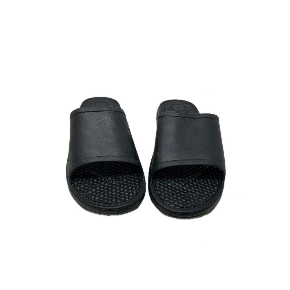 Totes Black Slides Mens 12 Womans 13